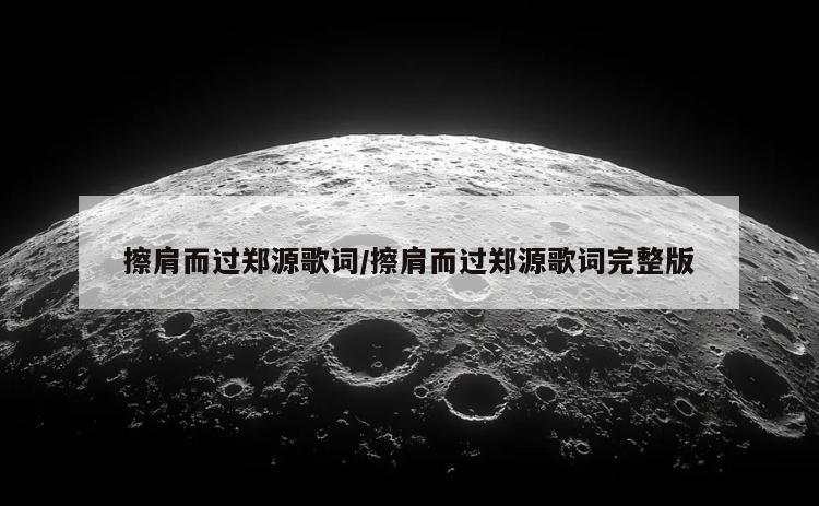 擦肩而过郑源歌词/擦肩而过郑源歌词完整版