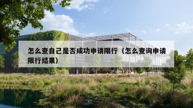 怎么查自己是否成功申请限行（怎么查询申请限行结果）