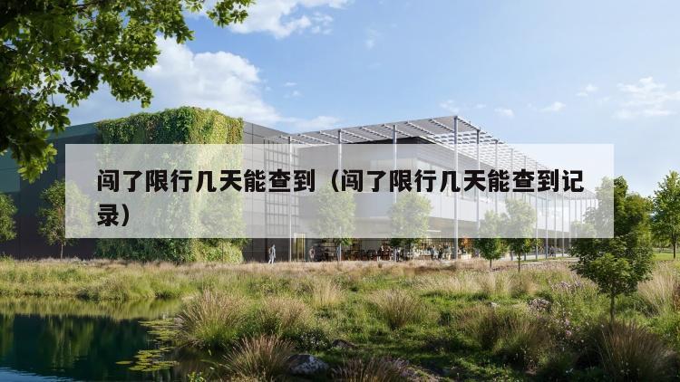闯了限行几天能查到（闯了限行几天能查到记录）